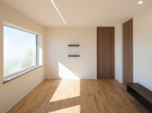 ハイドアを取り入れた開放的なリビング