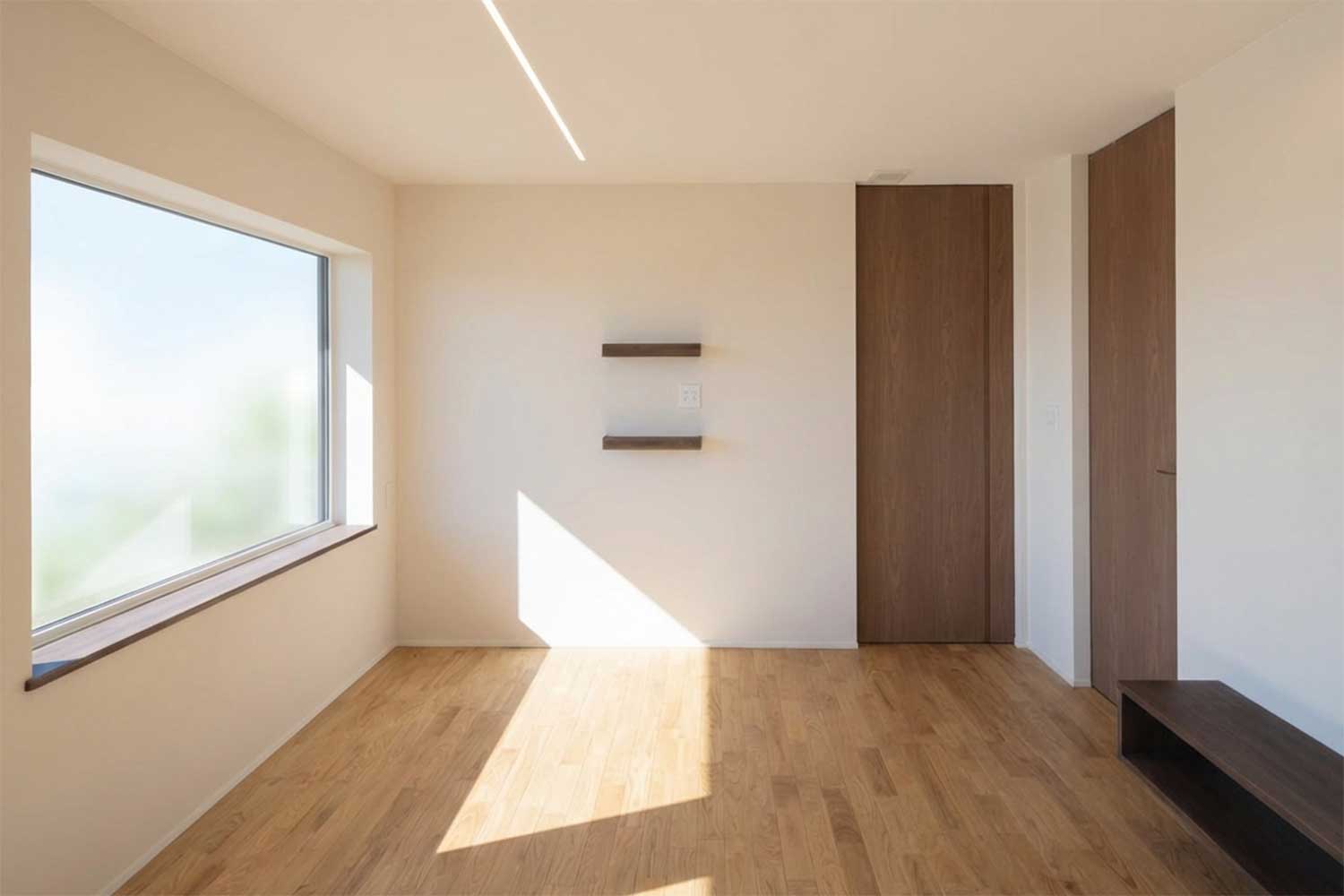 ハイドアを取り入れた開放的なリビング